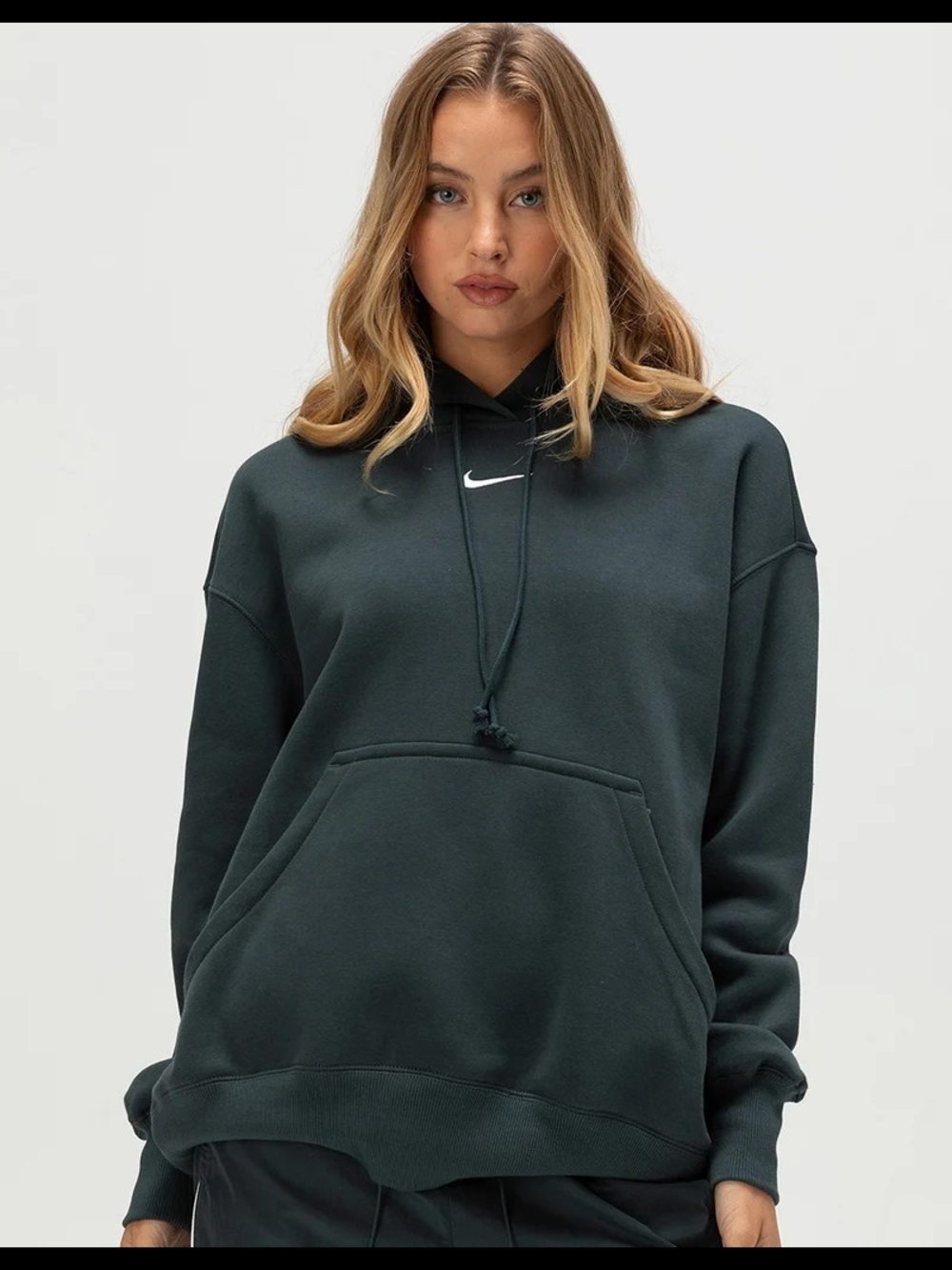 Nike Phoenix Fleece Oversized Womens Pullover Hoodie Size L Seaweed